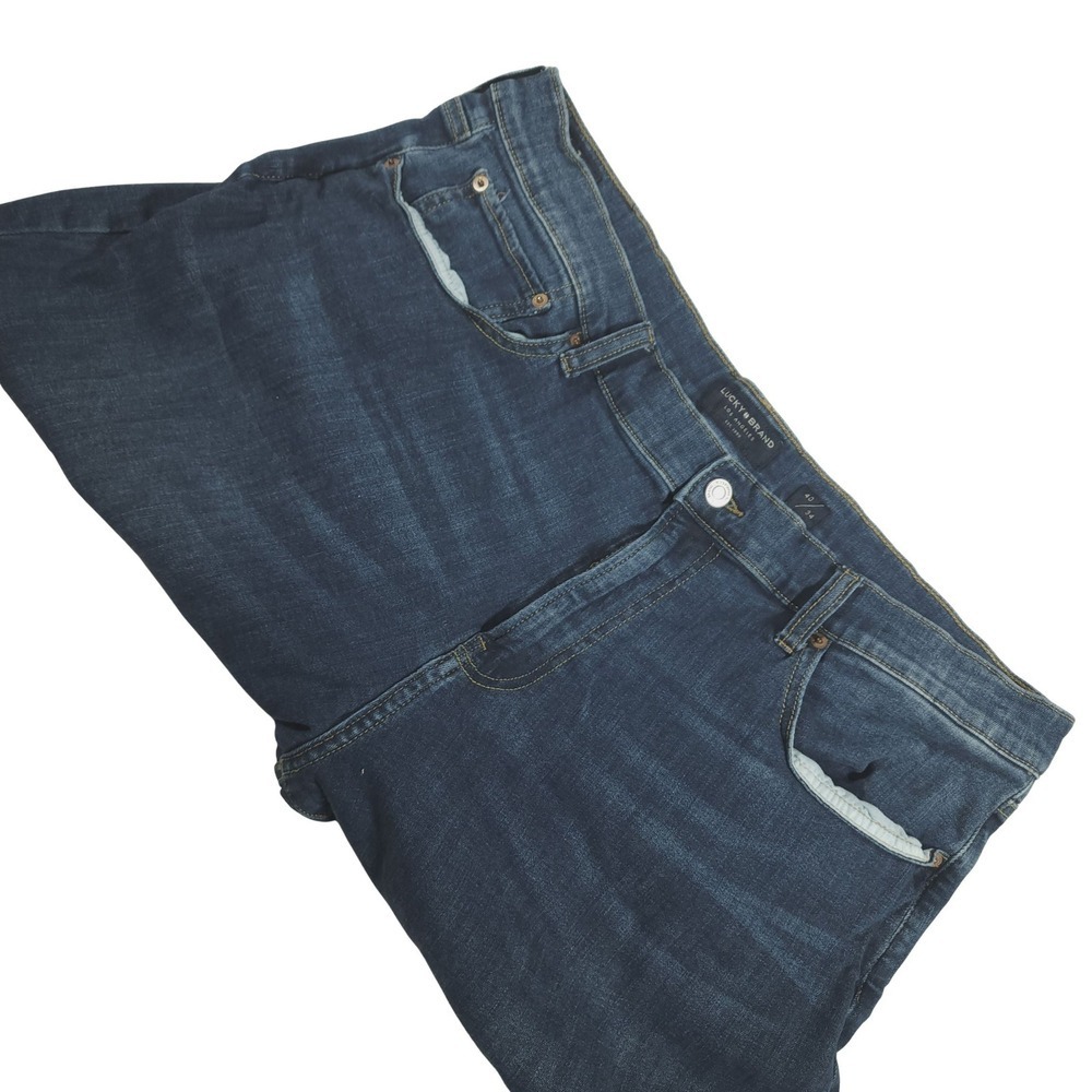 Lucky Brand 410 Athletic Straight Jeans Mens W40 L34 Dark Wash Denim